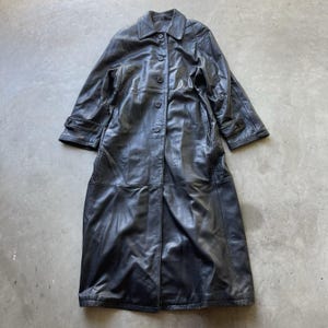 Grunge Leather Trench Coat - Etsy