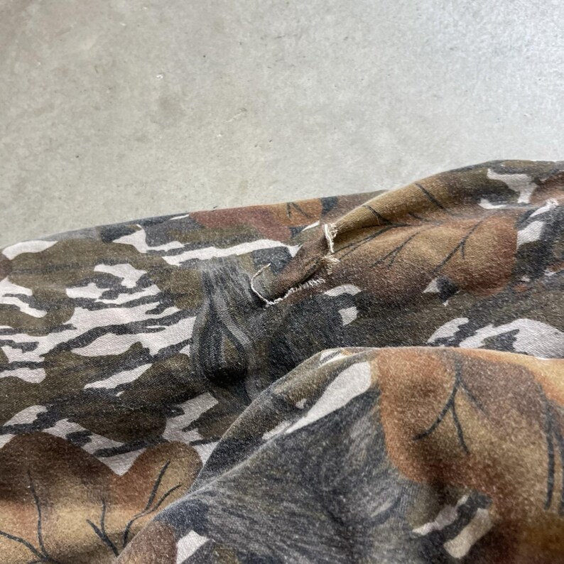 Sudadera con capucha y cremallera estilo camuflaje Mossy Oak vintage, fabricada en EE. UU., con forro polar, talla XL. imagen 7