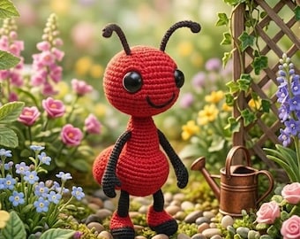 Kleine rote Ameise Amigurumi Häkelanleitung | Anfänger freundliches Scout Puppenspielzeug (PDF)