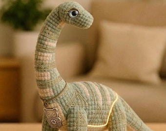 Long Neck Dinosaur Crochet Pattern PDF, Brontosaurus Amigurumi Toy, Beginner Friendly, Nursery Decor (PDF)