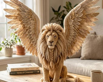 Celestial Winged Lion Crochet Pattern PDF, Advanced Amigurumi Toy Design