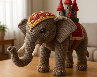 Royal War Elefant Amigurumi Häkelanleitung | Ausführliche Spielzeug PDF (Instant Download)