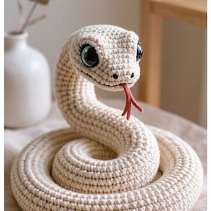 Realistic Coiled Snake Amigurumi Crochet Pattern | Beginner Friendly Plush Toy (PDF Download)