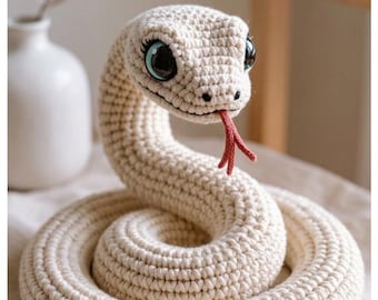 Realistische aufgerollte Schlange Amigurumi Häkelanleitung | Anfänger Freundliche Plüschtier (PDF Download)