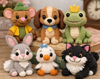 Amigurumi Häkelanleitungen-Bundle, 6 Tierpuppen PDF, anfängerfreundlich