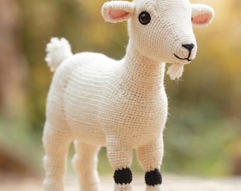 Crochet Baby Goat Amigurumi Pattern: Realistic Standing Farm Animal Toy (PDF)