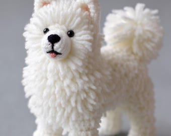 Fluffy Samoyed Amigurumi Crochet Pattern | Realistic Dog Plush PDF Tutorial