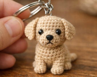 Gehäkelte Welpen Schlüsselanhänger Muster, Amigurumi Hund, Anfänger freundlich PDF (Instant Download)