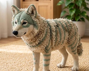 Woodland Wolf Amigurumi Häkelanleitung (PDF), Realistische Maschenbild Anleitung