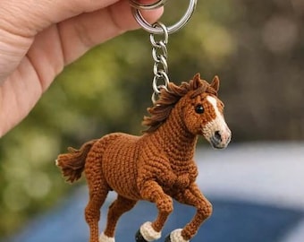 Pferd im Galopp Häkelmuster Schlüsselanhänger Amigurumi (PDF Download)