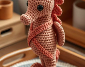Seahorse Crochet Pattern Amigurumi PDF Cute Ocean Toy DIY Marine Animal Plush Beginner Friendly Gift Idea