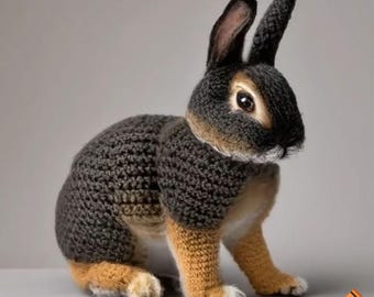 Realistic Rabbit Crochet Pattern | Amigurumi Bunny Toy PDF (Intermediate)