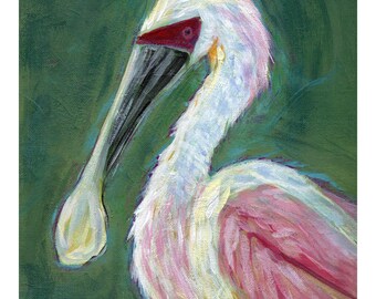 Roseate Spoonbill Art Print - "Pinky"