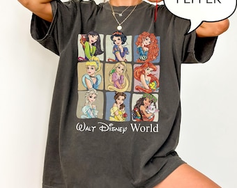 Comfort Colors® Walt Disney World Princess T-Shirt, Princess Party Shirt, Disney Girls Trip, Disney Besties Shirt, Disney Girly Shirt