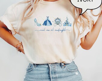 Cinderella Castle Dress Carriage T-Shirt, Meet Me at Midnight Ivory Tee