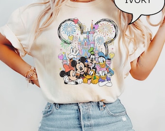 Comfort Colors® Mickey And Friends T-Shirt, Disney Family Matching T-Shirt, Disney Magic Castle Shirt, Disney Vacation Tee