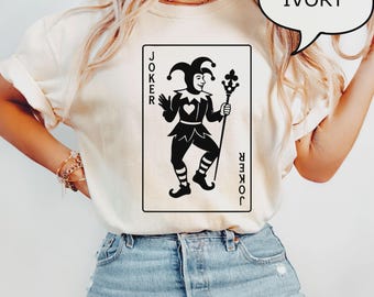 Comfort Colors Joker Playing Card T-Shirt, Vintage Joker Graphic Tee