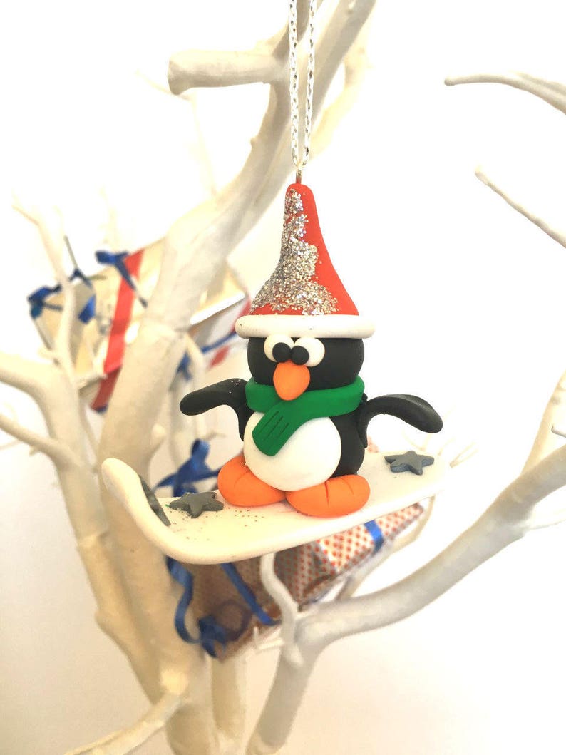 Christmas Tree Decoration Penguin Decoration Polymer Clay Etsy