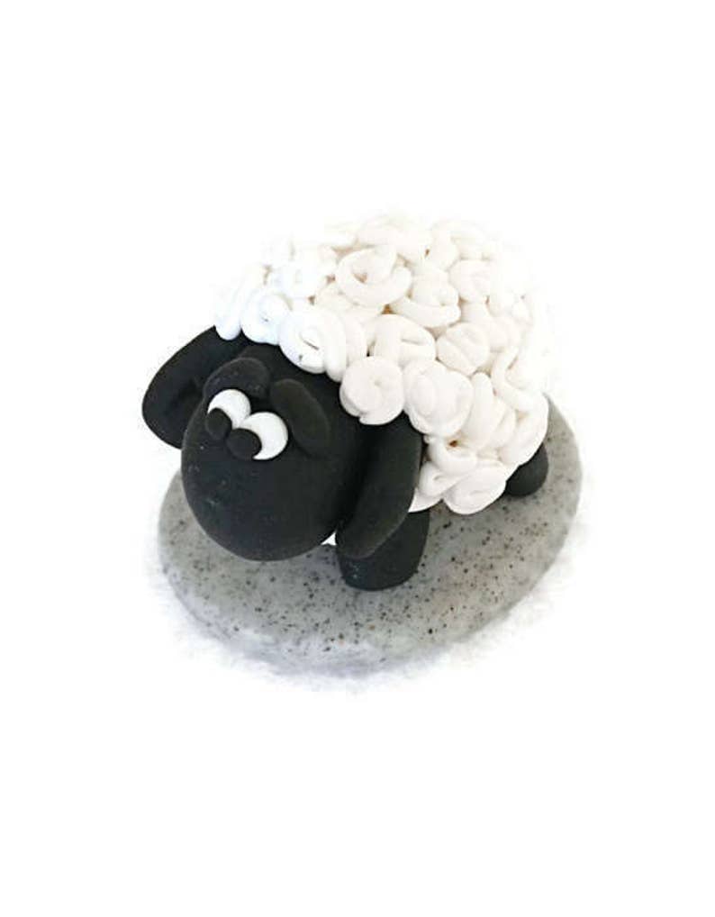 Sheep Cake Topper, Baby Shower, Birthday Cake Topper, Christening Cake, Collectible Sheep, Custom Cake Topper, Sheep Figurine, Polymer Clay image 1