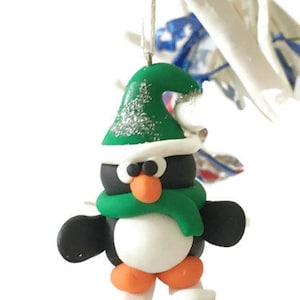Polymer Clay Penguin Christmas Ornament: Handmade Tree Decoration