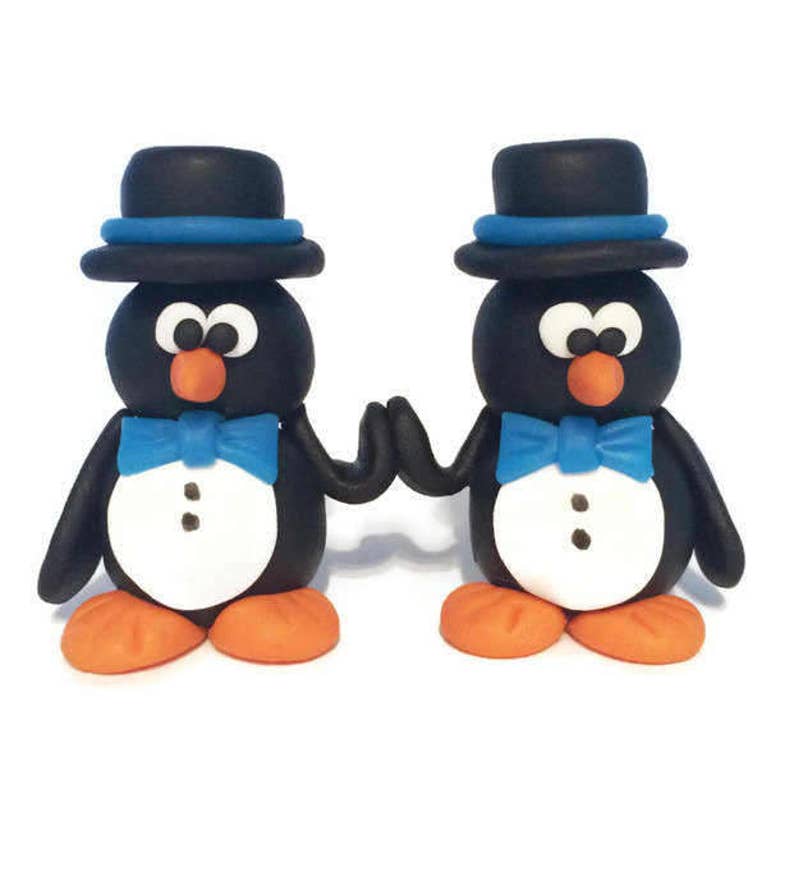 Penguin Gay Wedding Cake Topper Same Sex Wedding Groom And Etsy