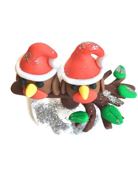 Robin Christmas Cake Topper Robin Cake Decor Polymer Clay Etsy