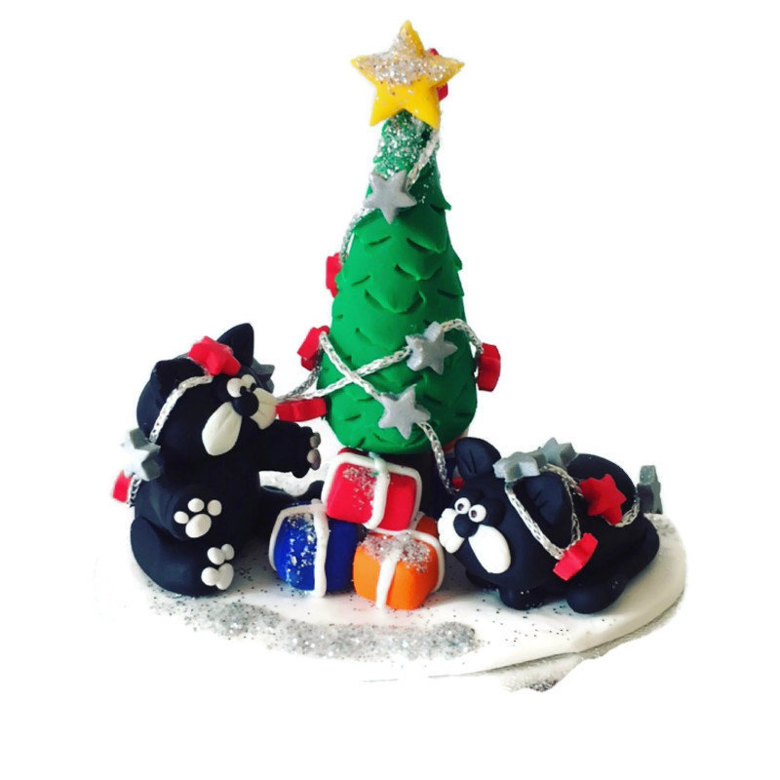 Cat Christmas Decoration Cat Ornament Cat Cake Topper Cat - Etsy UK