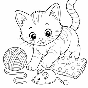 Kolorowanki Kitty Cafe | Kolorowanki z kotami | Do druku w formacie PDF | Pobierz cyfrowo zdjęcie 6
