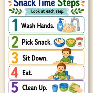 Guía para la hora de la merienda / Rutina / PDF imprimible / Descarga digital imagen 9