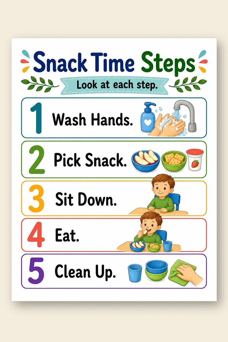 Guía para la hora de la merienda / Rutina / PDF imprimible / Descarga digital imagen 9