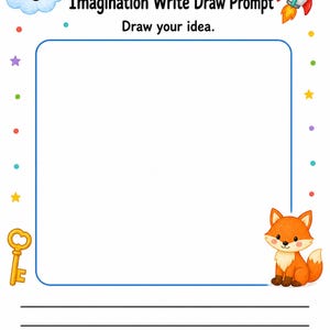 Imagination Writing Mats | Writing Prompts for Kids | Printable PDF | Digital Download image 3