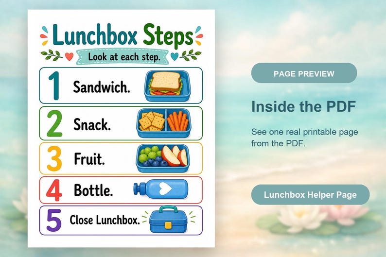 Pranzo al sacco pronto / Lista di controllo per il pranzo al sacco / PDF stampabile / Download digitale immagine 10