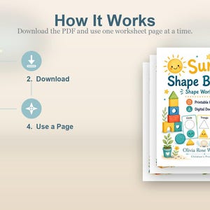 Sunny Shape Builders | Vormwerkbladen | Afdrukbare pdf | Digitale download afbeelding 8