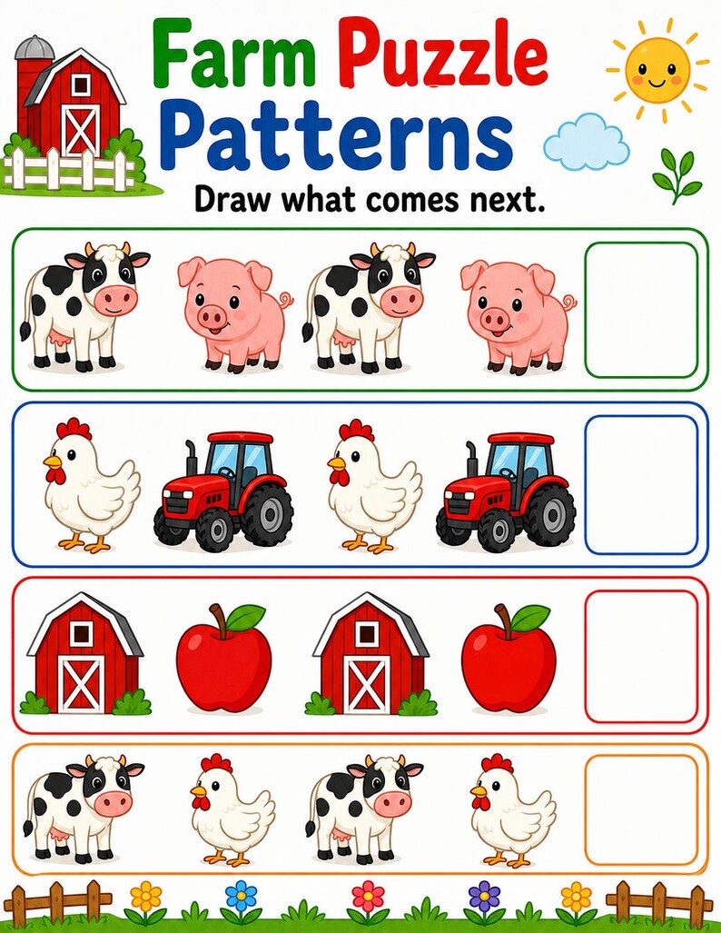 Bauernhof Bilderpuzzle | Farmaktivitätsseiten | Druckbare PDF | Digitaler Download Bild 6