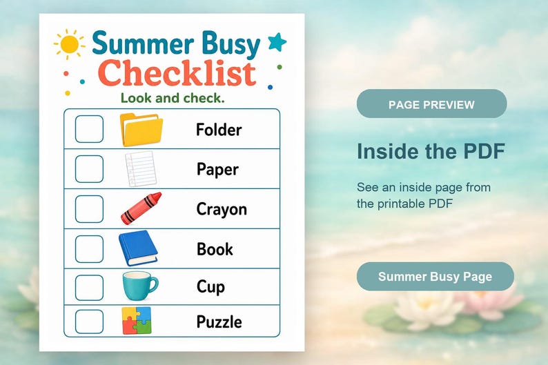 Home Summer Busy Pages | Summer Busy Pages for Kids | Printable PDF | Digital Download image 10