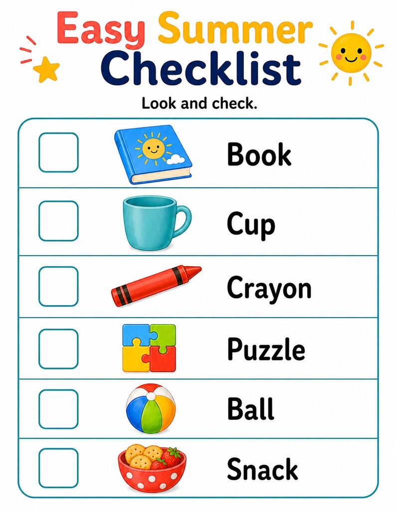 Gemakkelijke zomerpretpagina's | Gemakkelijke zomeractiviteiten voor kinderen | Afdrukbare pdf | Digitale download afbeelding 4