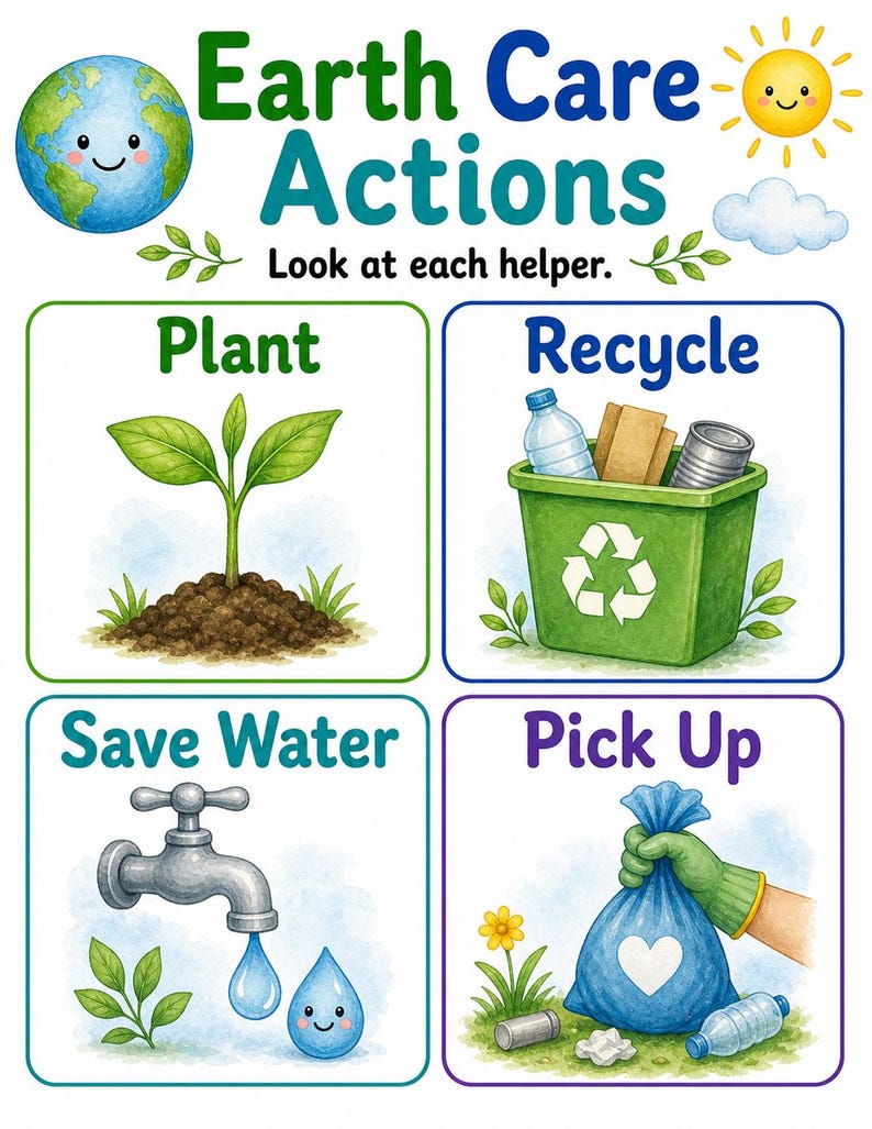 Erdpflegehelfer | Earth Day Arbeitsblätter | Druckbare PDF | Digitaler Download Bild 3