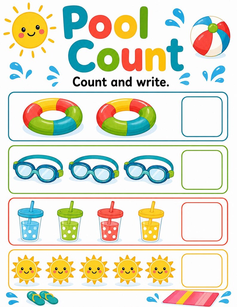 Pool Day Play Pages | Pool Activities for Kids | Printable PDF | Digital Download image 5