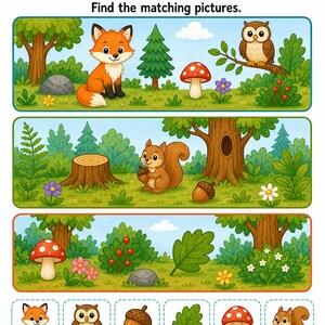 Im Wald suchen und finden | Schau und finde Arbeitsblätter | Druckbare PDF | Digitaler Download Bild 4