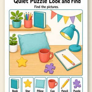 Quiet Puzzle Pack | Printable Puzzle Pages for Kids | Printable PDF | Digital Download image 9