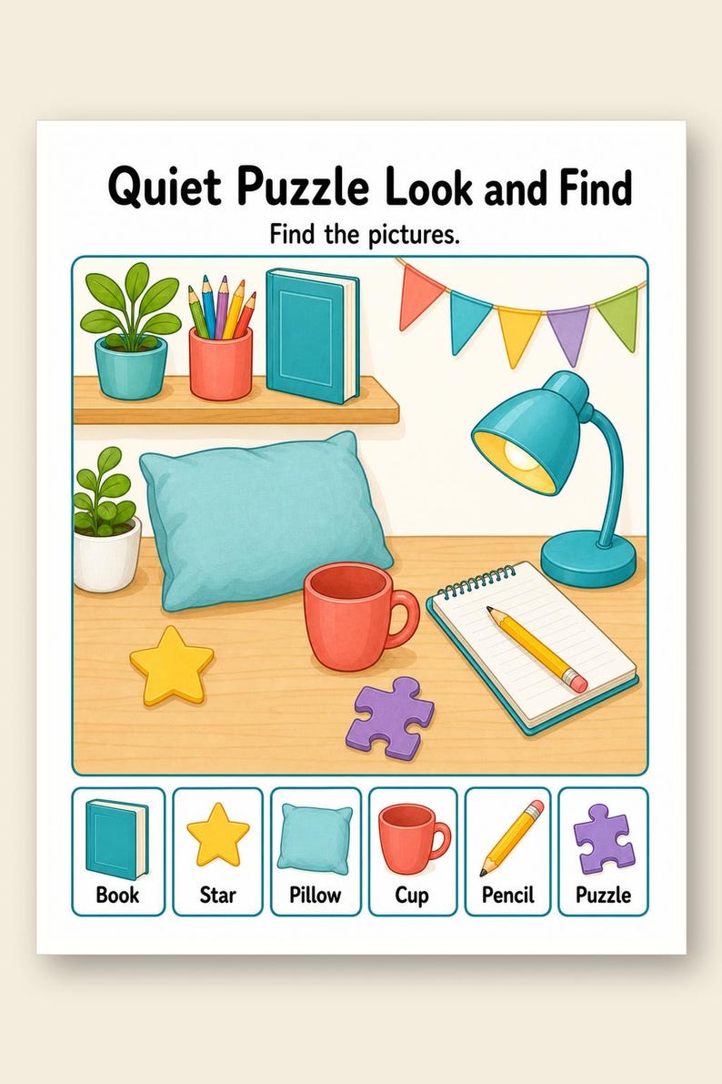 Quiet Puzzle Pack | Printable Puzzle Pages for Kids | Printable PDF | Digital Download image 9