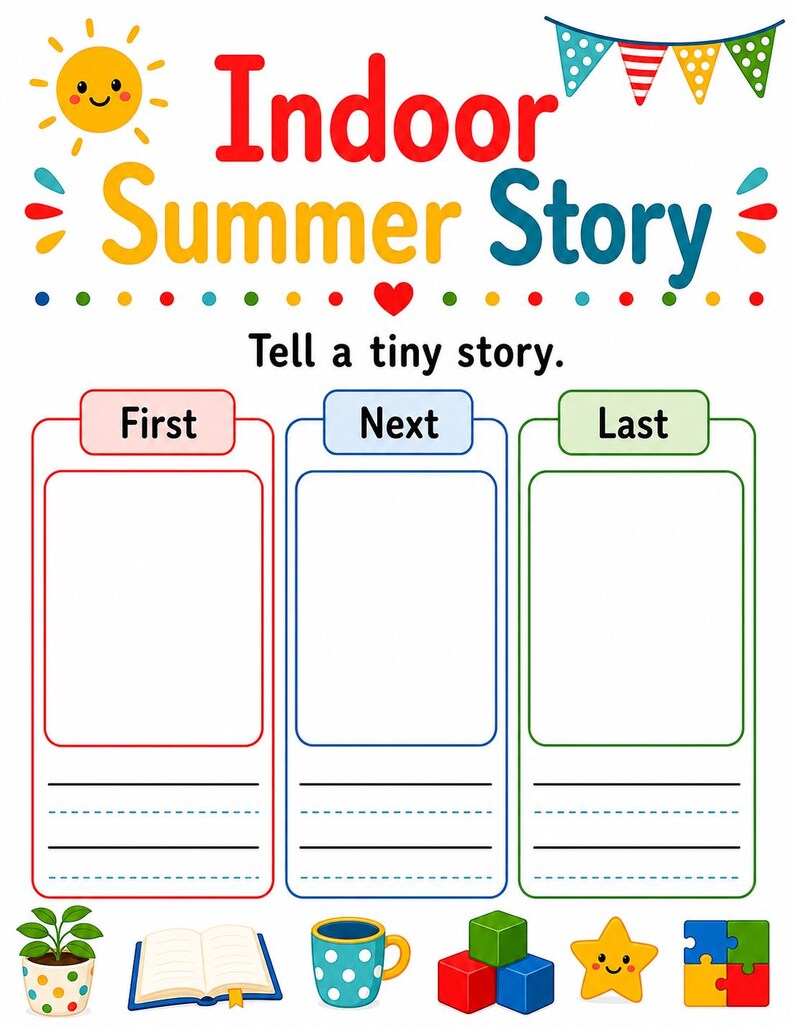 Indoor Sommer Spiel Seiten | Indoor-Sommeraktivitäten für Kinder | Druckbare PDF | Digitaler Download Bild 7