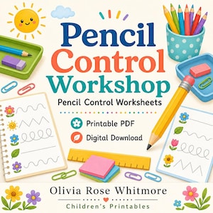 Pencil Control Workshop | Pencil Control Worksheets | Printable PDF | Digital Download image 1
