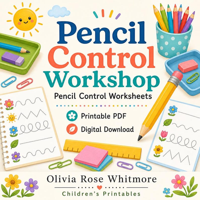 Pencil Control Workshop | Pencil Control Worksheets | Printable PDF | Digital Download image 1