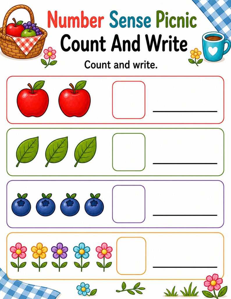 Number Sense Picnic | Number Sense Worksheets | Printable PDF | Digital Download image 4
