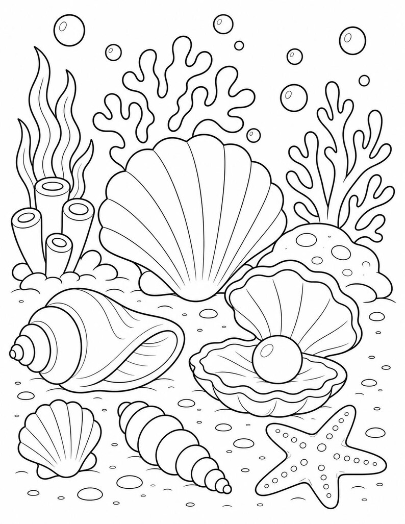 Kleurplaten Ocean Friends | Oceaan kleurplaten | Afdrukbare pdf | Digitale download afbeelding 7