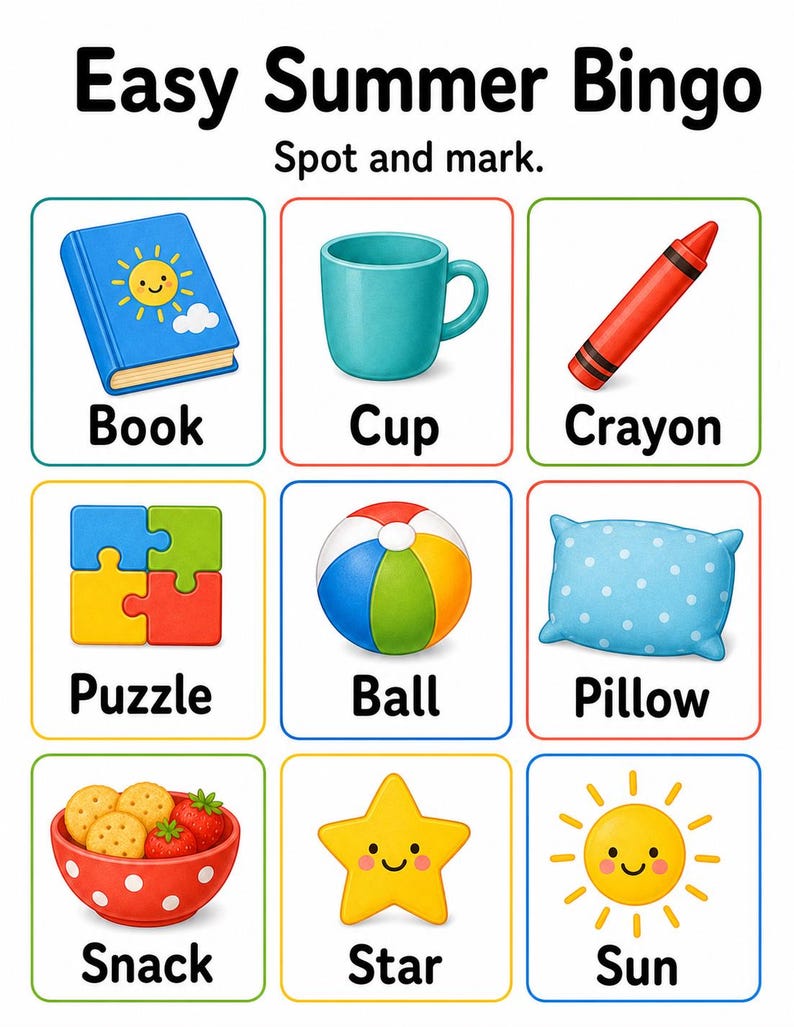 Gemakkelijke zomerpretpagina's | Gemakkelijke zomeractiviteiten voor kinderen | Afdrukbare pdf | Digitale download afbeelding 3