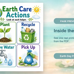 Erdpflegehelfer | Earth Day Arbeitsblätter | Druckbare PDF | Digitaler Download Bild 10
