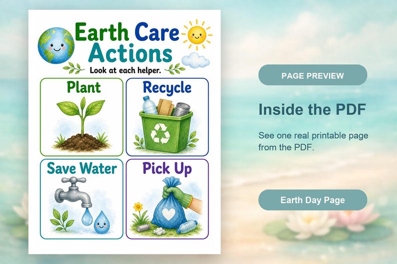 Erdpflegehelfer | Earth Day Arbeitsblätter | Druckbare PDF | Digitaler Download Bild 10