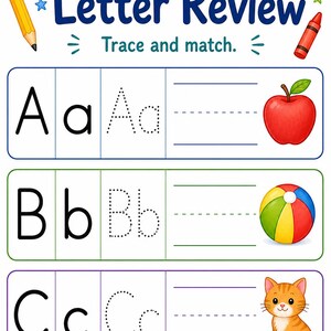 Pack de révision pour la maternelle | Feuilles de travail pour la maternelle | PDF imprimable | Téléchargement numérique image 3